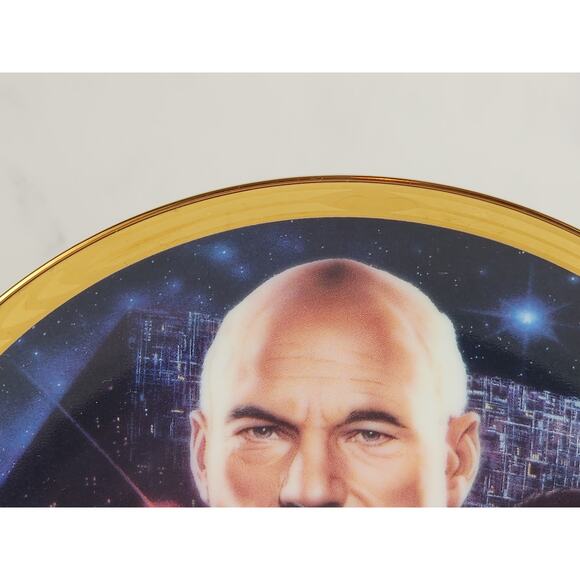 Star Trek Next Generation Picard Year 1994 Porcelain 8 1/8" Wall Decor Plate - Picture 7 of 15